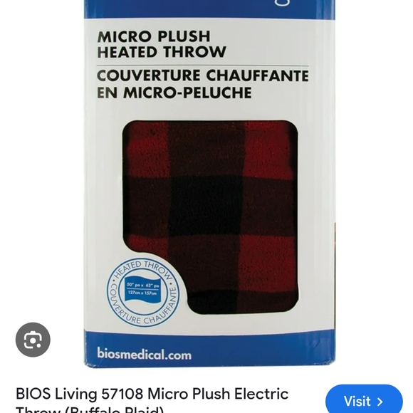 Heated Throw Blanket - Red and Black - Picture 4 of 5